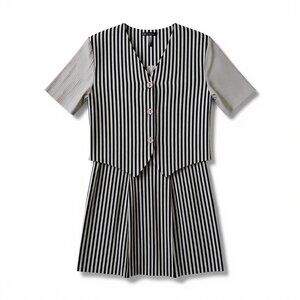 Casual Corner 2 Pc Shorts Set Women's Large Striped Top & Culotte Vintage 80s